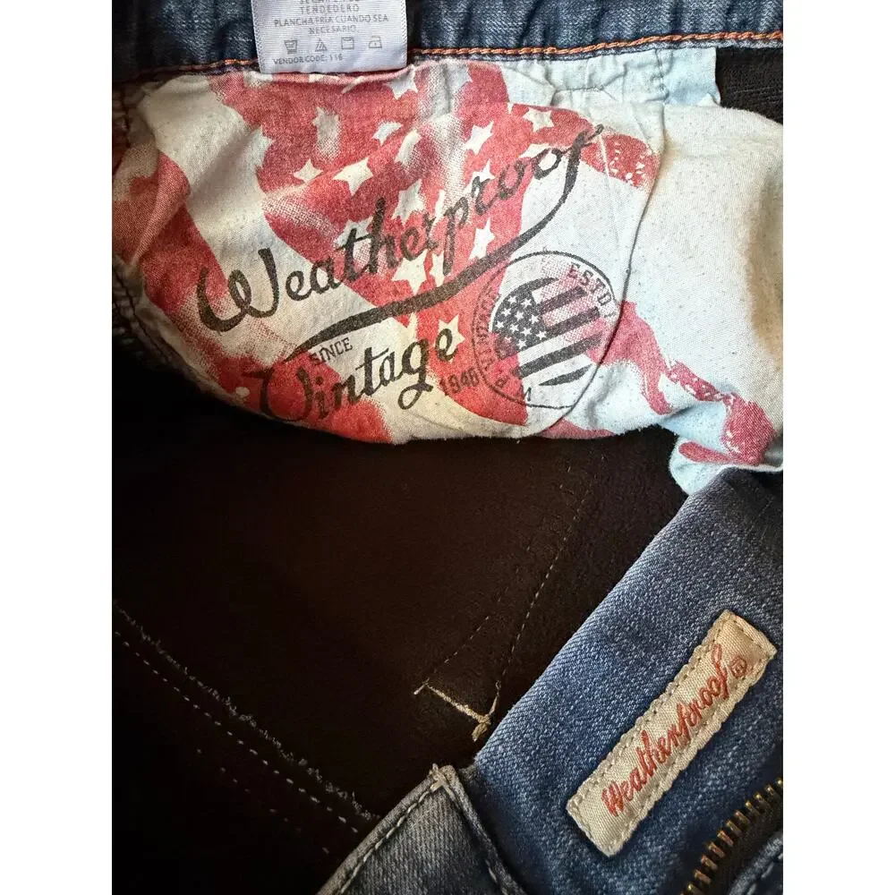 WEATHERPROOF VINTAGE 'Vintage Regular' Distressed Fleece Lined Jeans Mens sz 38